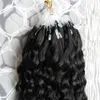 7A Micro Loop Human Hair Brasilian Extensions 100g Virgin Curly Chinese Hair Black Micro Loop Hair Extensions Deep Curly8007276