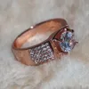 Gioielli di moda Uomo in oro rosa Anello in argento sterling 925 Solitaire 3Ct 5A zircon cz Fidanzamento Fede nuziale Anello regalo