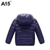 A15 Veste d'hiver garçon enfant léger duvet de canard manteau enfants à capuche chaud enfant en bas âge fille veste 2018 printemps vêtements d'extérieur âge 10 12 14 16 ans