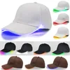 Casquette de baseball éclairée par LED Glow Club Baseball Hip-Hop Golf Danse Chapeau Fibre Optique Casquette Lumineuse Réglable Chapeau De Fête De Noël Gratuit DHL WX-H01