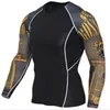 Heren Compressie Lange Mouw T-shirt Run Jogging Sneldrogende Shirts Man Gym Fitness Bodybuilding Sportkleding Strakke Tee Tops Kleren