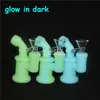 Silicone Dab Rig Mini Rökning Vattenrör Portable URBREABLE med glasskål 14.4mm Joint kiselolja Rigar Hookah-rör