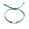 10 stks / partij 8 Infinity Symbol Vlecht Armbanden Gevlochten Touw Lucky Sieraden Rode Armband