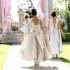 Vestidos de dama de honor con lazo grande y hinchado moderno, vestidos formales árabes musulmanes para mujer, vestido de fiesta de boda de talla grande, vestidos de dama de honor junior BC0176