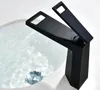 Rubinetto per lavabo da piano per bagno Rubinetto per bagno Ottone colore nero opaco Placcato nero Maniglia singola Miscelatore per acqua fredda CALDA BL777