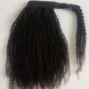 160g Kinky Curly Ponytail Hair Extenation Clip in Uncecessed Real Brazylijski Włosy Ponytail Afro Kręcone Naturalne Naturalne Human Human Słuchawki