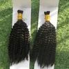 Moğol Gevşek Afro Kinky Kıvırcık Tığ Örgü Mikro Örgü 200g örgü saç toplu gevşek saç 2 adet İnsan Örgü Saç Toplu