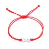 20 stks/partij Chinese Knoop String Infinity symbool Geluk Rode Koord Verstelbare Armband DIY