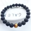 Cuentas de piedra de lava negra Natural de 8mm, pulsera de ojo de tigre, pulsera difusora de aceite esencial DIY para mujer, joyería de Yoga