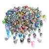 50PCS Mixed Styles Wholesale Multicolor Crystal Alloy Beads Charms For Pandora DIY Jewelry European Bracelets Bangles Women Girls Gifts B006