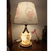 Chinese Fabric Ceramic bedroom Table Lights ceramic body beside Study Room Desk Lamp Hotel Restaurant Traditional Reading desk Lights