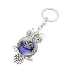 Owl Glass Cabochon Keyring Keychain Shape Sharms Associory Bag Hangs Fashion Jewelry 340070