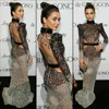 Wieczorna sukienka Yousef Aljasmi Kim Kardashian Long Sleee High Collar Loss Loss Almoda Gianninaazar Zuhlair Murad Ziadnakadad