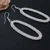 Boucles d'oreilles Hoop Bijoux concis coréenne Mode plaqué argent rond à zircon cubique Boucles d'oreilles diamant Hanging plaqué or Boucles d'oreilles