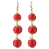 Idealway7 Colors Cute Thread Pom Pom Ball Drop Earrings for Women Ladies Party Jewelry