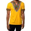 Mode v hals kort ärm t shirt män ny afrika tryck dashiki t-shirt män casual hip hop tops tees africa kläder