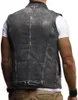 Gilet di jeans da uomo strappato estivo Canotta da uomo Gilet di jeans lavato Giacca senza maniche da cowboy hip-hop da uomo