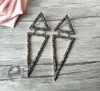 boucles d'oreilles pendantes triangle noir