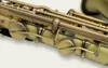 Professionele kwaliteit suzuki bb tenor saxofoon messing muziekinstrument matte antieke koperen abalone shell knop met mondstuk