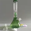 High quality green glass hookah with 1 filter 12 5 inch gb305