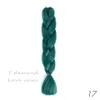 Jumbo 100g Kanekalon Trenzas de pelo sintético púrpura trenzadas Crochet de ganchillo de palo verde Trenzas de cabello 72 colores