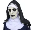 إكسسوارات الأزياء The Nun Horror Mask Cosplay Valak Scary Latex أقنعة مع الحجاب الكامل للوجه الدعائم الحزب الهالوين
