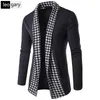 mannen black white cardigan-truien