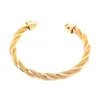 Classic Twist Gold Plated Ethiopian Dubai India African Cuff Bangle Bracelet Jewelry