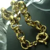 Anello con bullone belcher riempito in oro 18 carati Link uomo donna solido bracciale gioielli B164