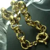 18k gold filled belcher bolt ring Link mens womens solid bracelet jewllery B164