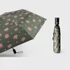 Automatisk paraplyregn Kvinnor Tre fällbara solskyddsmedel Körsbär Mönster Kvinnor Umbrellas Fashion Anti UV Parasol Windproof