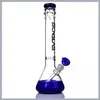 Hookahs New Beaker Bong, fantastisches Design, grünblaue Basis, Wasserpfeife, Eisfänger, 14–18 mm Unterrohr, hohe 15-Zoll-Bongs