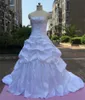 2018 Mode Appliques Taffeta Ball Gown Bröllopsklänning Med Beading Sequin Lace Up Plus Size Vestidos de Noiva Bridal Gowns BB01