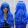NOUVELLE belle perruque / perruques de cheveux synthétiques cosplay pour femmes longues et ondulées bleues
