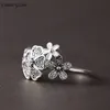 Compatible with jewelry ring silver Shimmering Bouquet Clear CZ rings 100% 925 sterling silver jewelry wholesale DIY For Women1192306