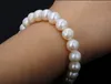 8-9mm Echt Natuurlijke Witte Akoya Freshwater Pearl Stretchy Bangle Bracelet 7.5 "