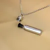 Roestvrijstalen cilinder dubbellaags glas container tube urn keepsake crematie as gedenkteken hanger ketting voor mannen vrouwen