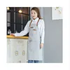 BBQ قماش المئزر مع جيب اللباس مريلة الجلود الأشرطة المطبخ المئزر للنساء الرجال الطبخ نادلة القطن شعار مخصص