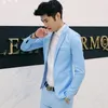 Effen Kleur Koreaans Slim Fit Casual Blazer Vrijetijdspak Herenpak Enkele knop