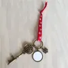 Sublimation Santa Claus Key Christmas Vinöppnare nyckel med röd snö rep varm överföring utskrift Blank jul dekorationer material