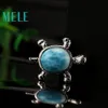 Schildpad vorm natuurlijke diepblauwe larimar hanger met zilver 925, klassieke stijl sieraden voor vrouwen en meisjes geschikt voor partij S18101308