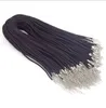100pcs Black Korean Soft Flat Suede Necklace Cord String Rope Chain Clasp for Jewelry Making findings