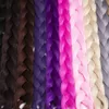 Cabelos sintéticos de trança de crochet tranças de cabelo uma peça 82 polegadas kanekalon fibra de fibra 165g / pedaço puro cor jumbo trança xpressão