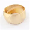 Pulsera grande lisa de oro cepillado Simple para mujer, joyería de declaración, accesorios para mujer, brazalete ancho de aleación, anillo, regalo de fiesta