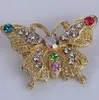 1 st Mode Butterfly Style Shining Crystal Brosch Pin Women Party Smycken Utsökt Färgrik Metall Brosch Tillbehör