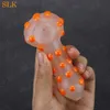 Glow in the dark glass hand pipes with Snowflake Bowl screens 4" Bubbler Water Pipe Oil Rig Spoon Smoking Water bong new arrival