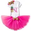 Newborn Baby Girls Clothes Sets Kids Clothing Summer Sequin Bow Tutu Dress +Tops+Headband 3pcs Clothes Bebes First Birthday Party Costumes
