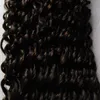 2 Darkest Brown Afro Kinky Curly Tape i mänskliga hårförlängningar 100g Mongolian Kinky Curly Hair 40pcsset Skin Weft Hair9238524