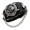 cover stereoscopic hollow Black Punk Rock Chain Skull Skeleton Orologi Uomo Donna Bracciale Polsino Orologio da polso gotico Orologio da polso in pelle di moda