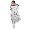 Dalmatian Dog Women и Men's Animal Animal Kigurumi Polar Fleece Costume для Хэллоуина карнавала Новая годовальная вечеринка Добро пожаловать 208o